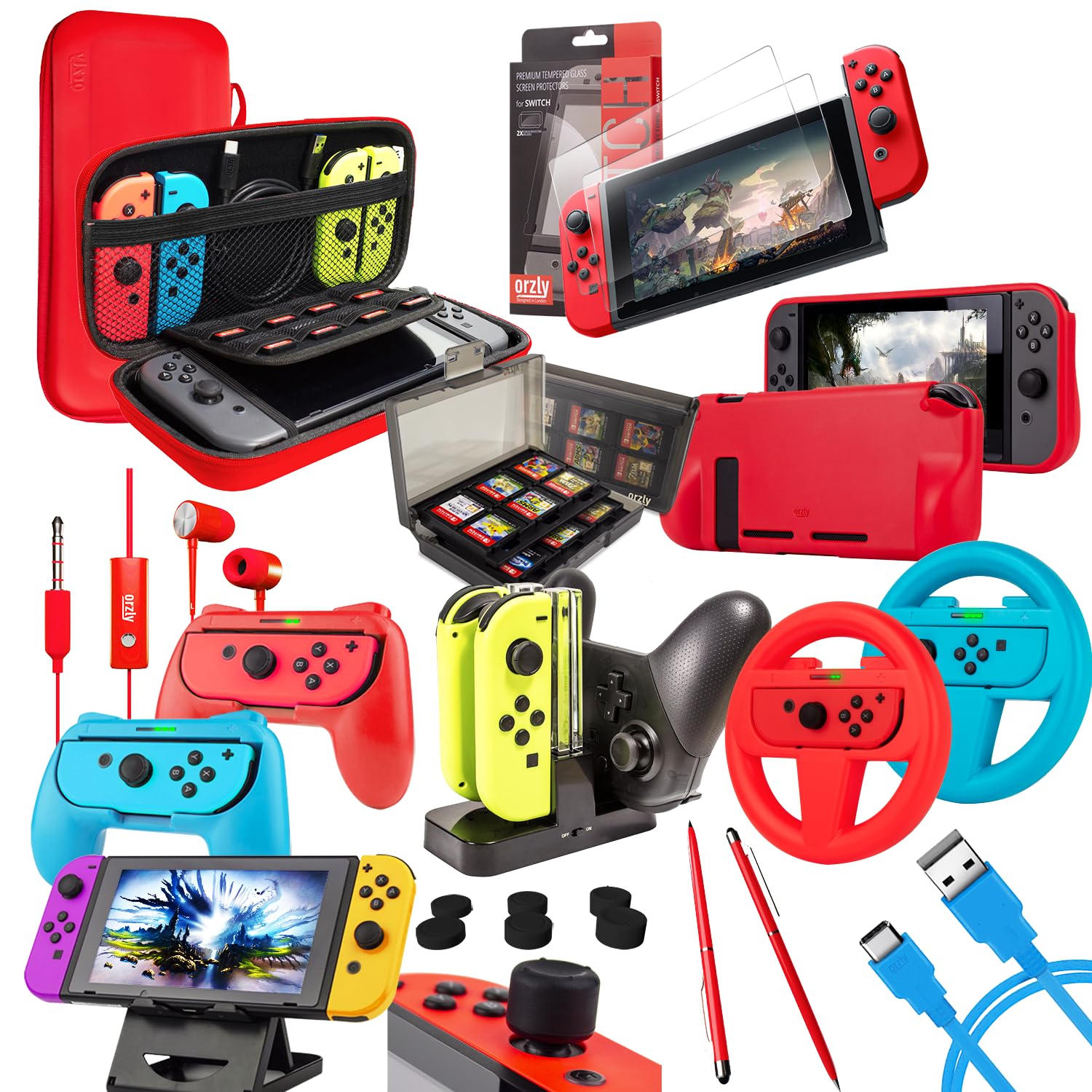 Orzly Ultimate Accessories Bundle for Nintendo Switch & OLED