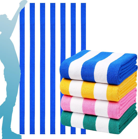 Extra Large Bath Towels Set for Beach and Pool Use - 4 Packs
