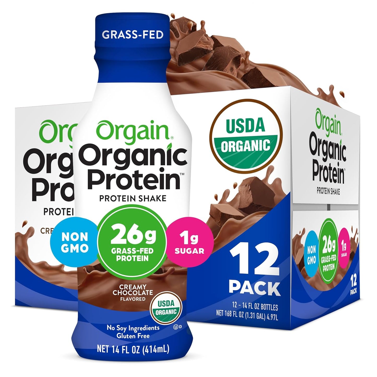 Orgain Organic Protein Shake - Creamy Chocolate 26g Protein