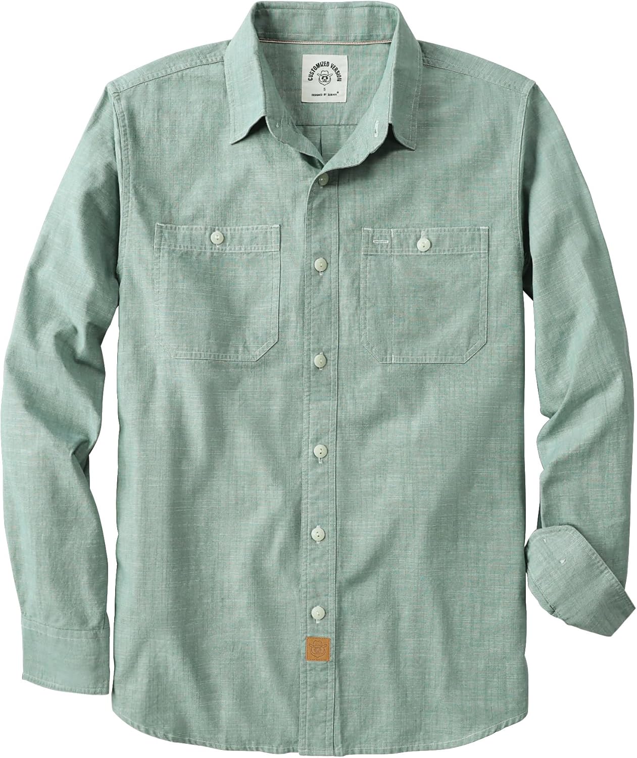Dubinik Chambray Shirt Men Long Sleeve Cotton Work Shirts