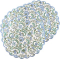 Ridhi Columbia Blue Turquoise Green Bo-ho Round Placemats - Floral