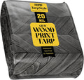 20 Mil Grey Wood/Black Tarp 24 x 30 - Extreme Heavy Duty Waterproof