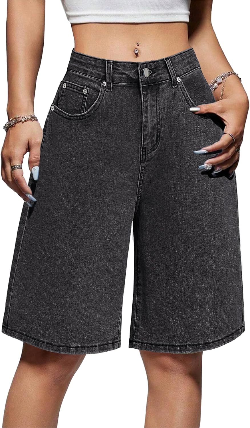 EMMIOL Women Jorts Baggy Jeans for Summer Streetwear Style