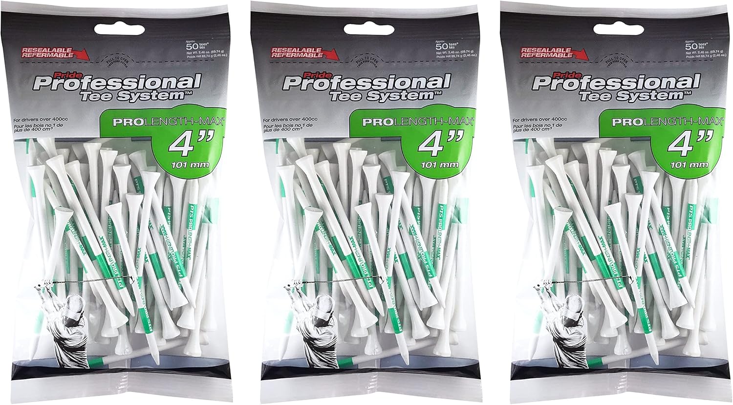 Pride ProLength Max Golf Tees - Consistent Drives Guaranteed!