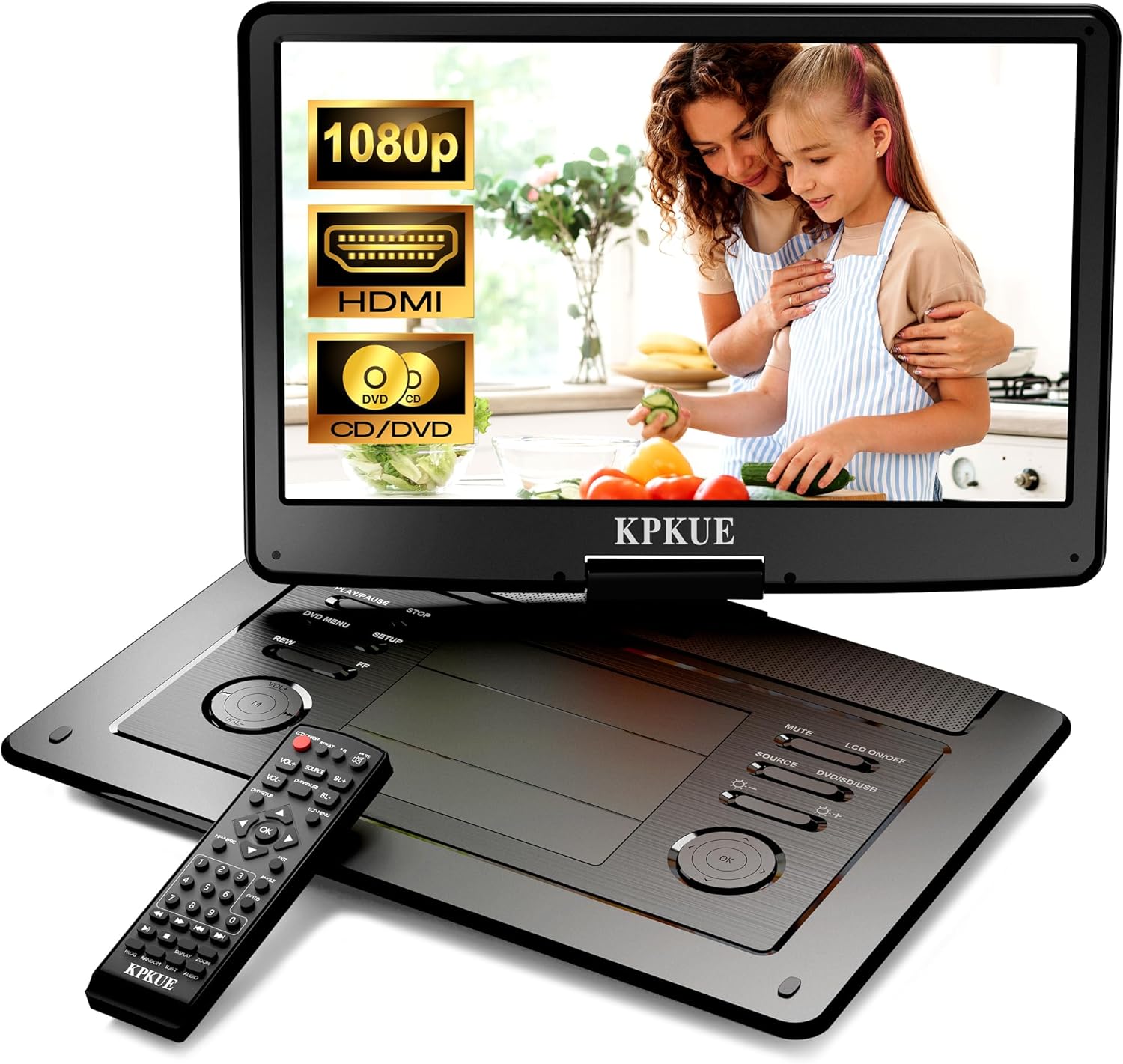 18 Portable DVD Player with 15.6-inch Swivel Screen for Travel