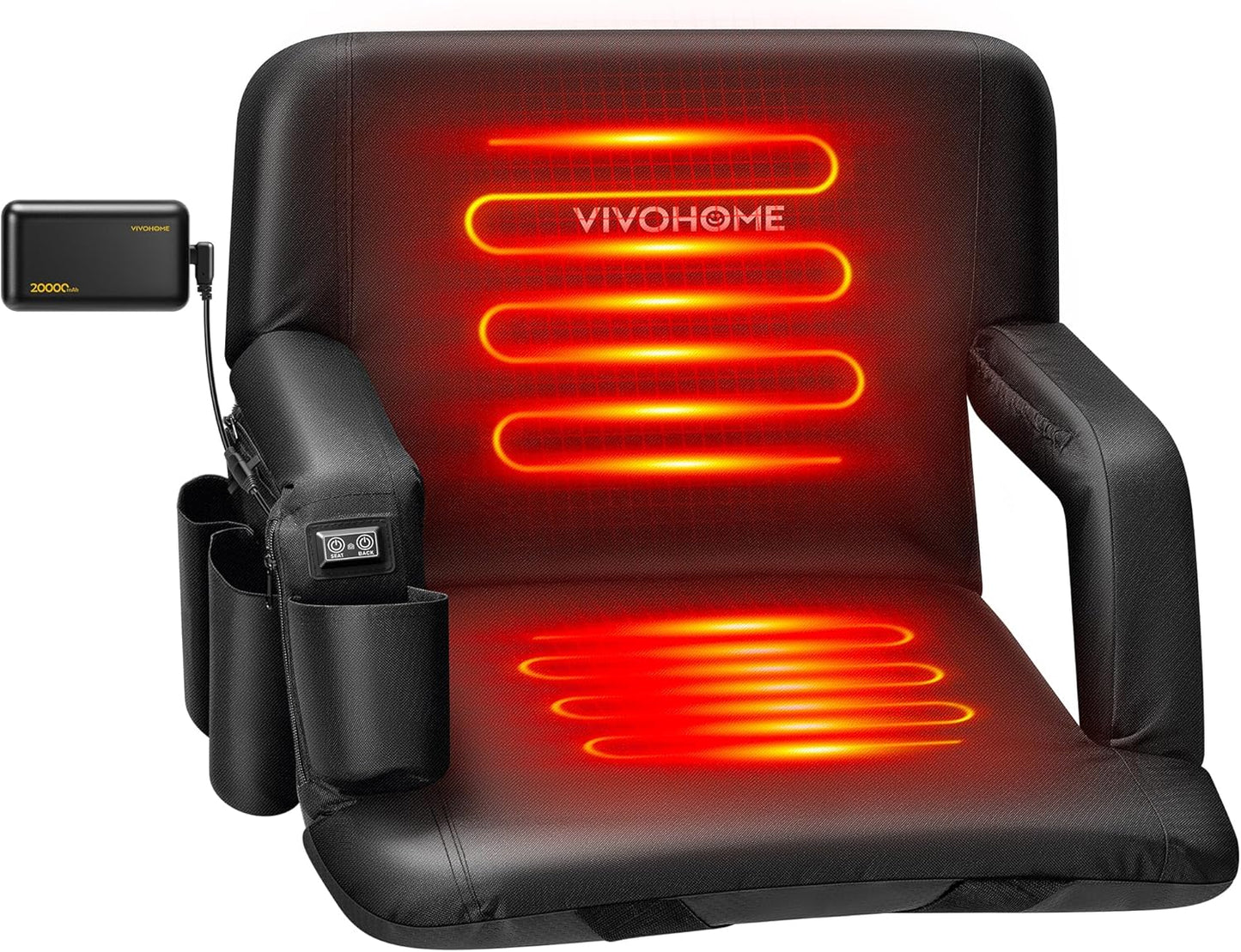 VIVOHOME Heated Stadium Seats with Fast Charging Power Bank