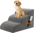 Romrol Dog Stairs Ramp for Beds and Couches, 3-Tiers Grey