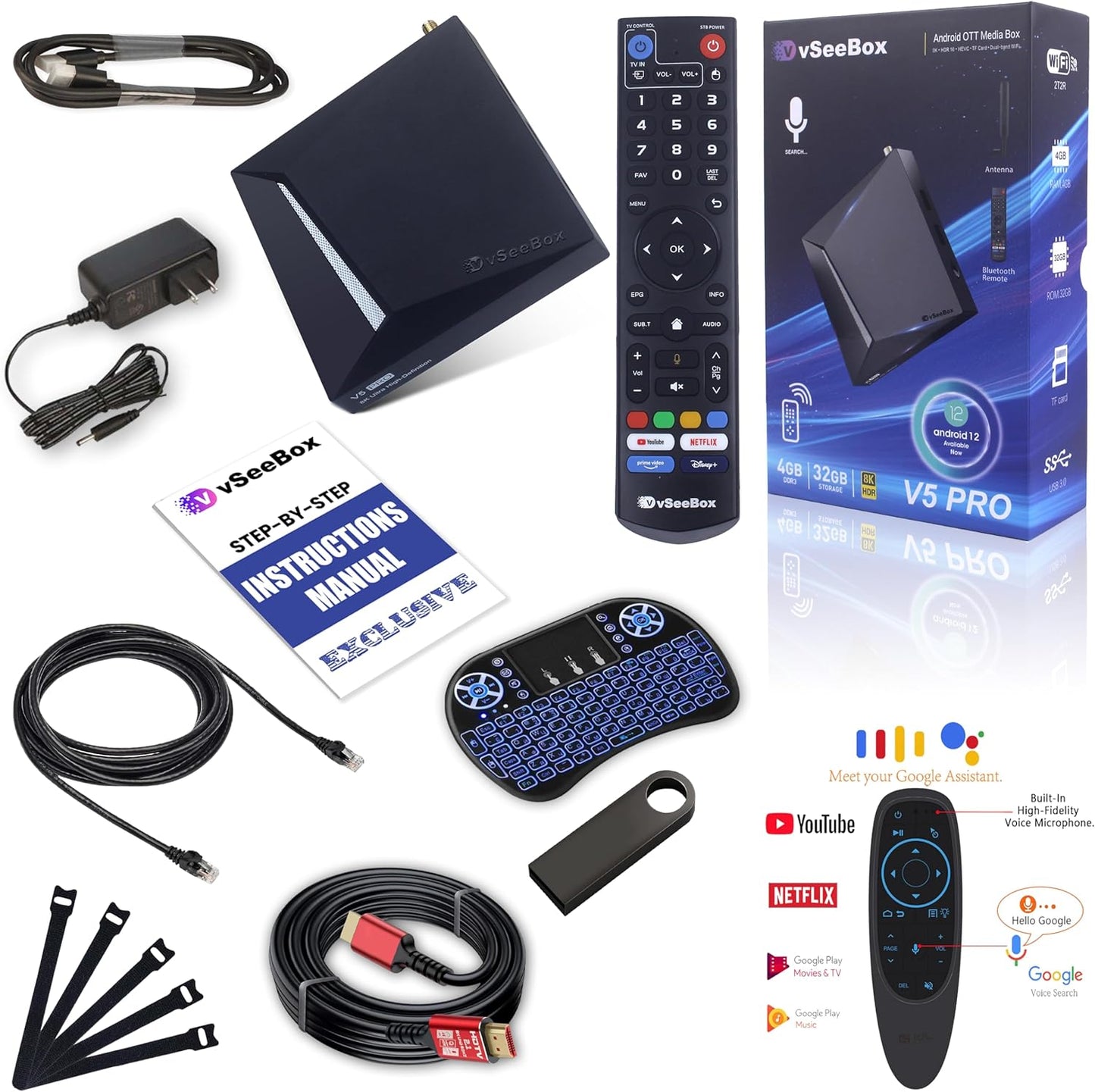 v See 2025 V5 Pro USB Data Hub with 64GB Storage and More