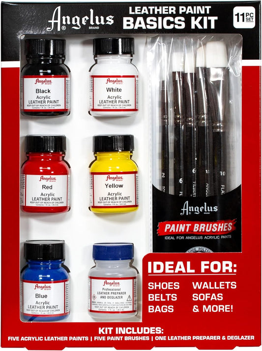 Angelus Leather Paint Basics Kit for Creative Leather Projects