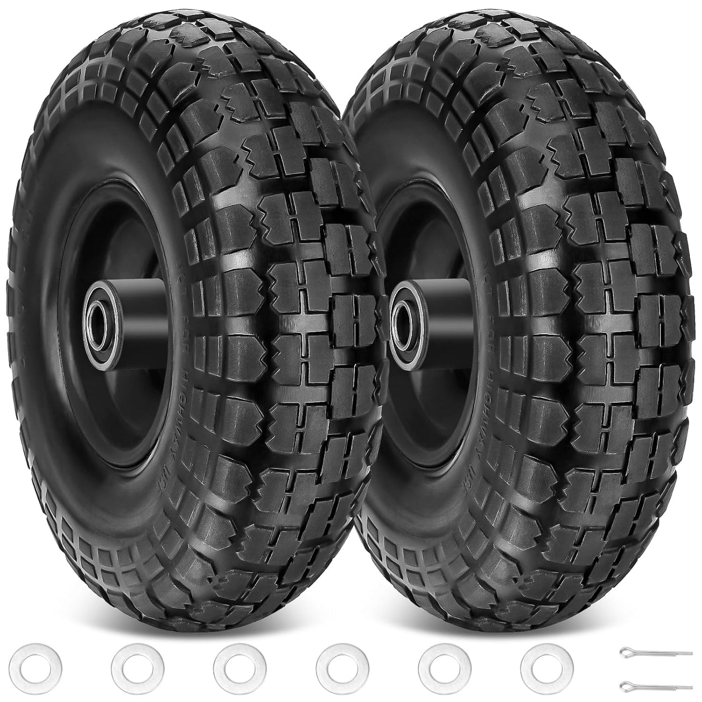 TICONN 4.00-6 Tire and Wheel Flat Free for Garden Carts