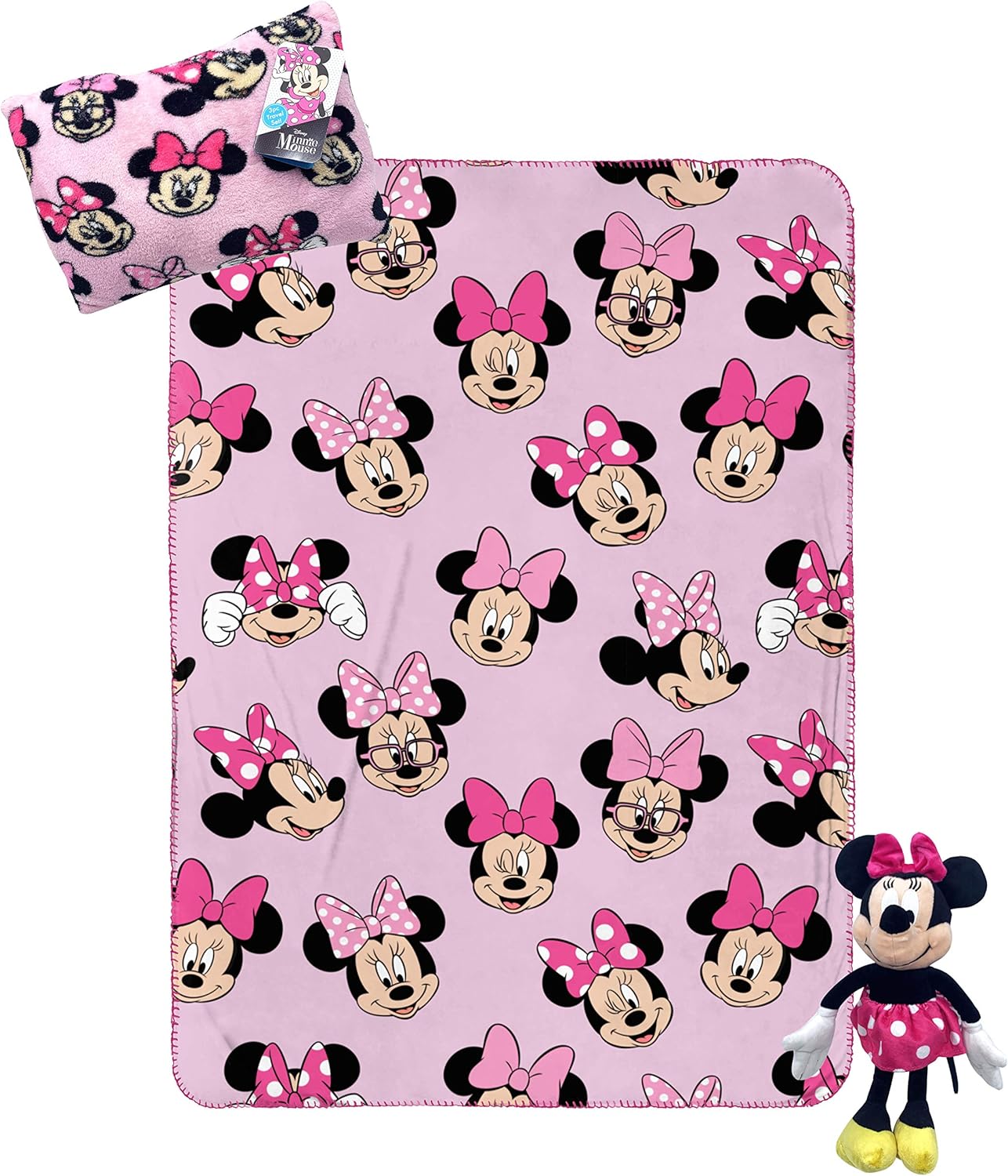 Disney Minnie Mouse Travel Set - Cozy 3 Piece Bundle