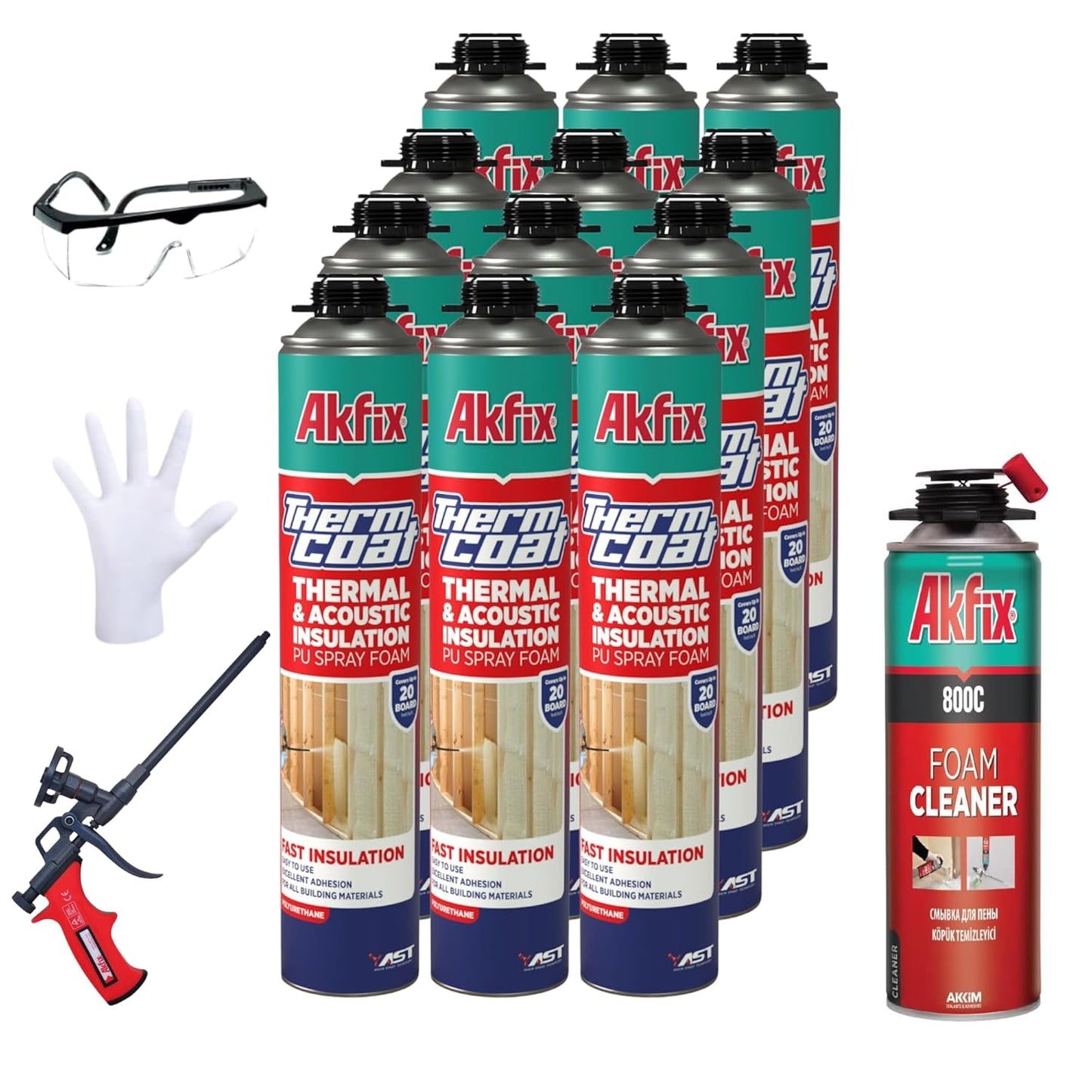 Akfix Thermcoat Spray Foam Insulation Kit for Thermal Protection