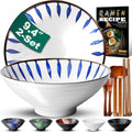 9.4in Ceramic Ramen Bowl Set of 2 (1800ml) - Deep Porcelain Bowls