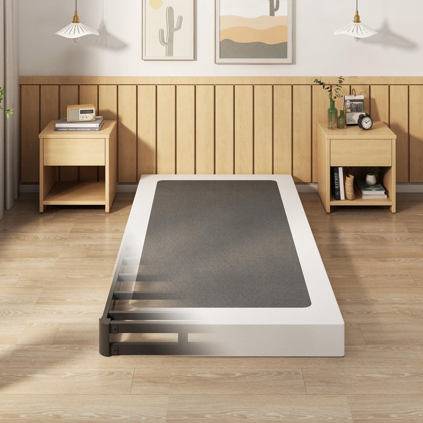 EMODA Twin XL Box Spring Bed Base - Heavy Duty Metal Foundation