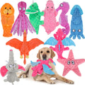 Sratte 10 Pcs Soft Dog Squeaky Toys Assorted Styles - Durable Plush