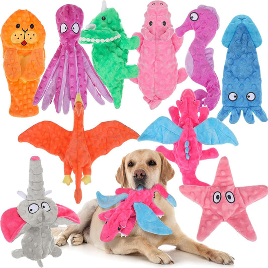 Squeaky Dog Toys for Aggressive Chewers - 10 Plush Styles