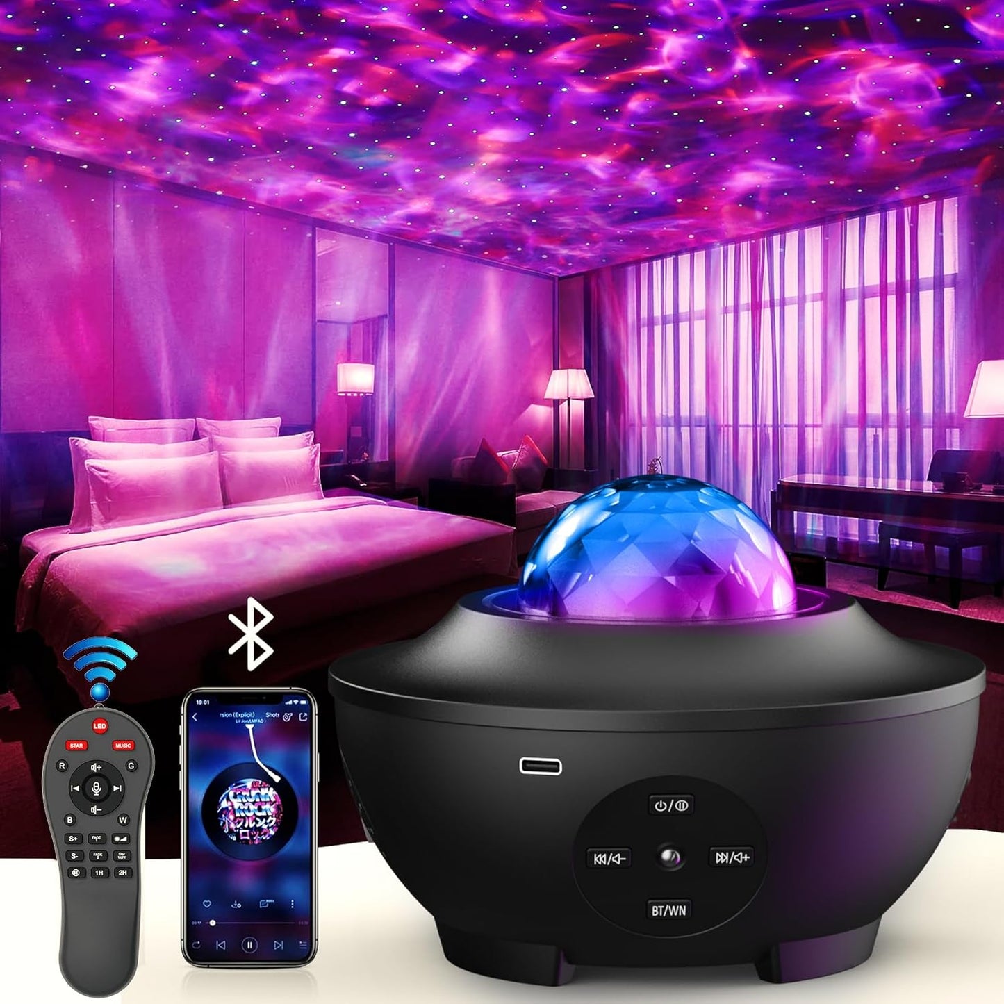 Sunbox Star Projector: 3-in-1 Galaxy Night Light