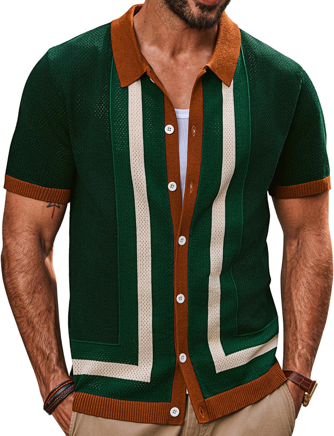 PJ PAUL JONES Vintage Striped Button Down Golf Shirts Review