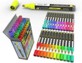 24 Neon Fluorescent Acrylic Paint Pens Medium 3mm Tip - Bright UV Glow