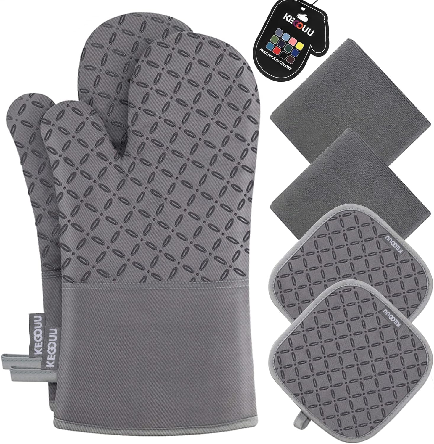 High Heat Resistant Oven Mitts Set by KEGOUU