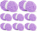 BALAPET Chunky Chenille Yarn 8 Pack - Thick Velvet Plush for Blankets