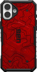 Red Topography iPhone 16 Plus Case - MagSafe Compatible Rugged
