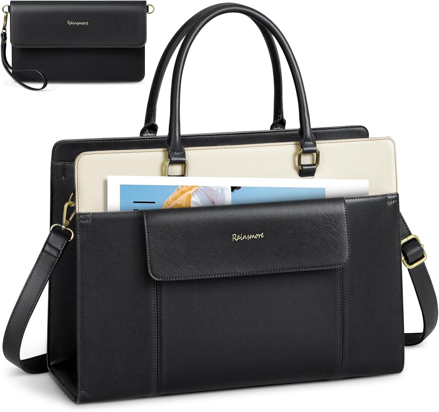 Stylish 15.6 inch Laptop Bag for Women - RAINSMORE Tote Set