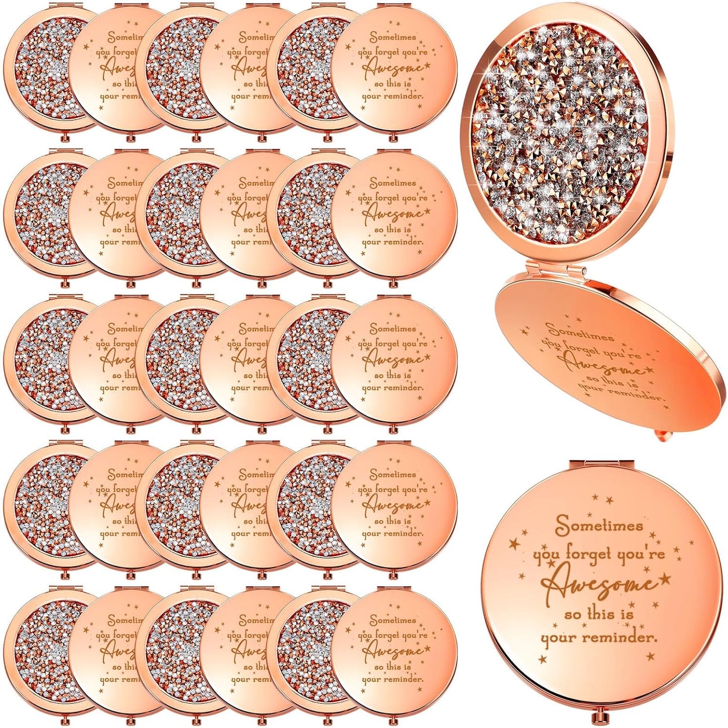 Inspirational Compact Mirror Set for Women - 30 Pcs Gift