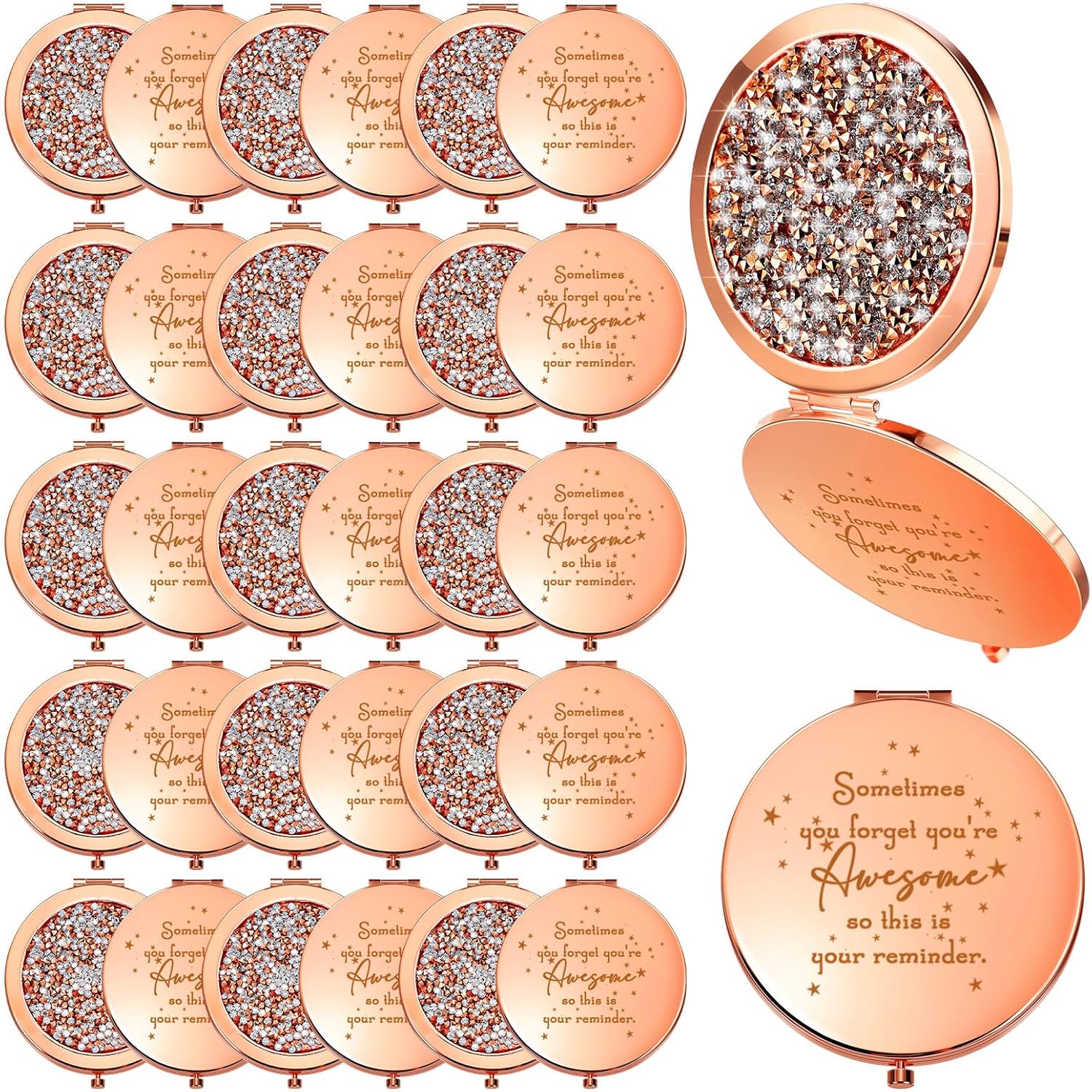 Inspirational Compact Mirror Set for Women - 30 Pcs Gift