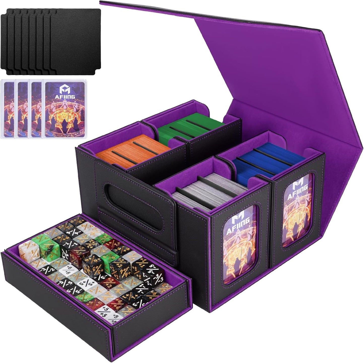 AFIING Commander Deck Box for MTG/EDH - Ultimate Card Storage