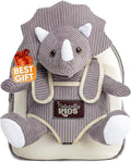 Naturally KIDS Small Triceratops Toddler Backpack - Soft Plush Travel