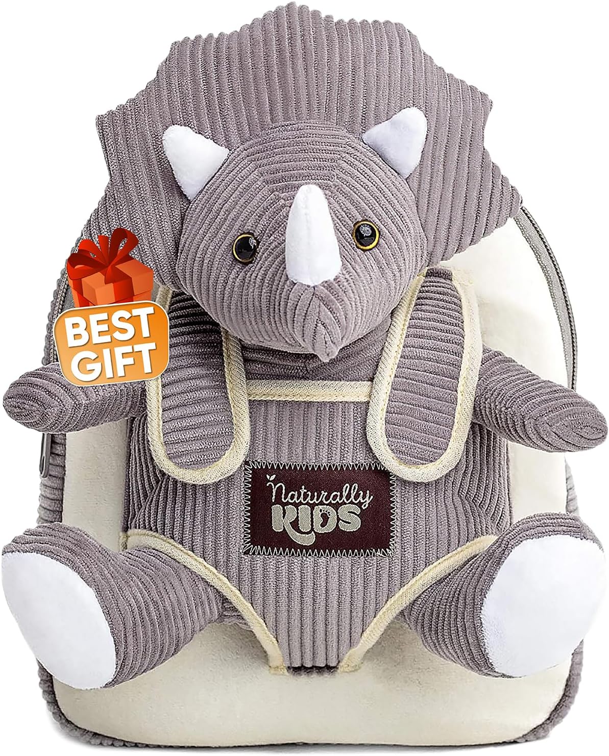 Naturally KIDS Small Dinosaur Backpack for Toddler Boys & Girls