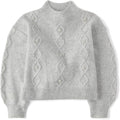 Girls Long Sleeve Pullover Cable Knit Sweater - Soft Cropped Fit