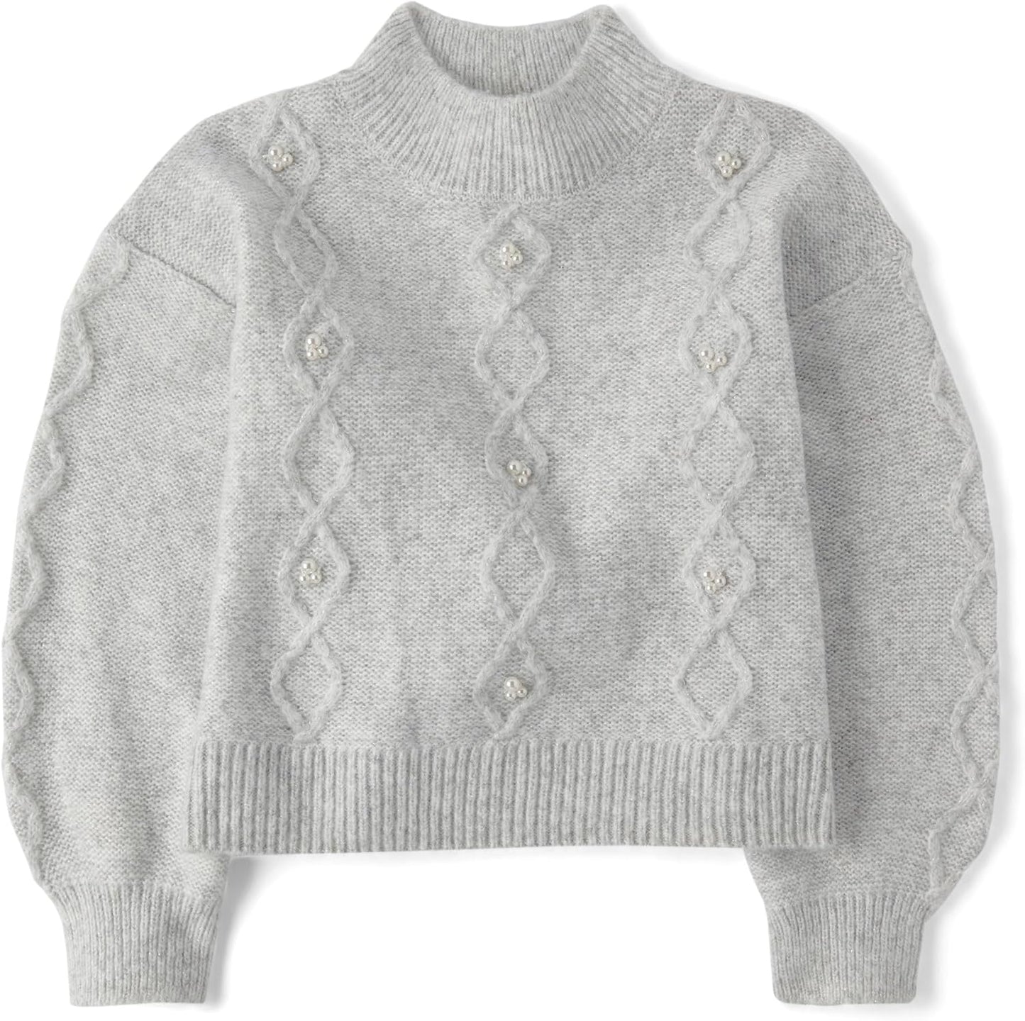 Girls Long Sleeve Pullover Cable Knit Sweater for Stylish Kids