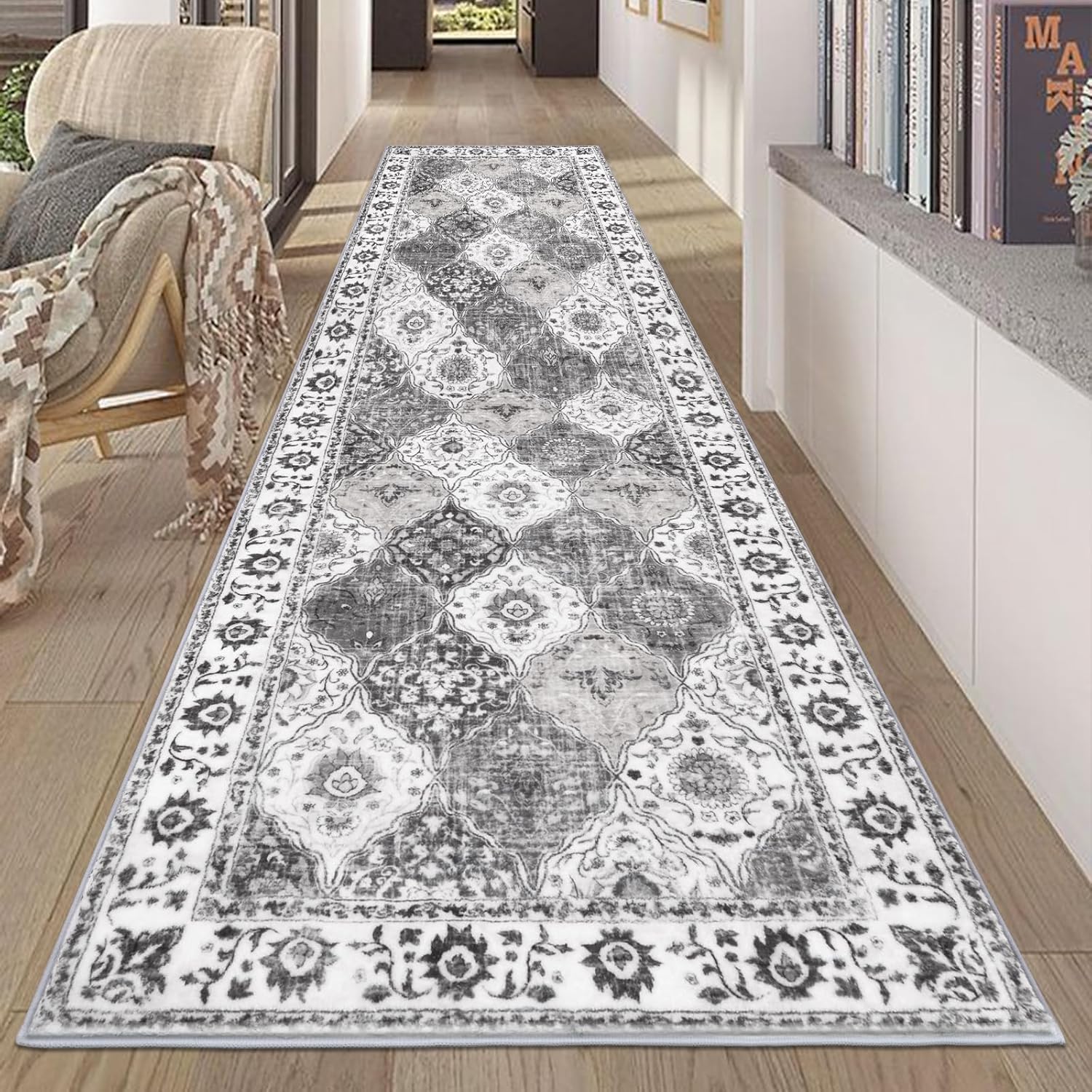 Vintage Distressed Hallway Runner Rug for Home Decor