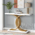 Tribesigns Gold Entryway Table with Faux Marble Top - Modern Console
