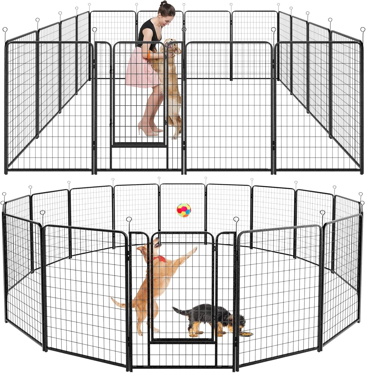 Heavy Duty Dog Playpen Outdoor Extra Wide 16 Piece Panels