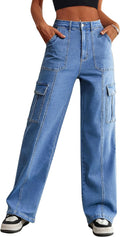 Eddoyee Cargo Pants for Women High Waist Stretch Wide Leg