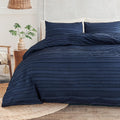 NEXHOME PRO Duvet Cover Queen Size Navy - Boho Tufted Comfort