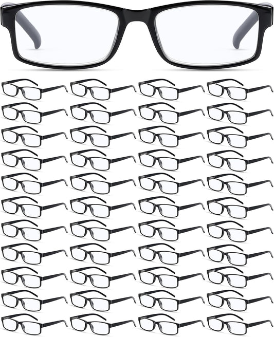 50 Pack Reading Glasses Bulk with Spring Hinge for Comfort