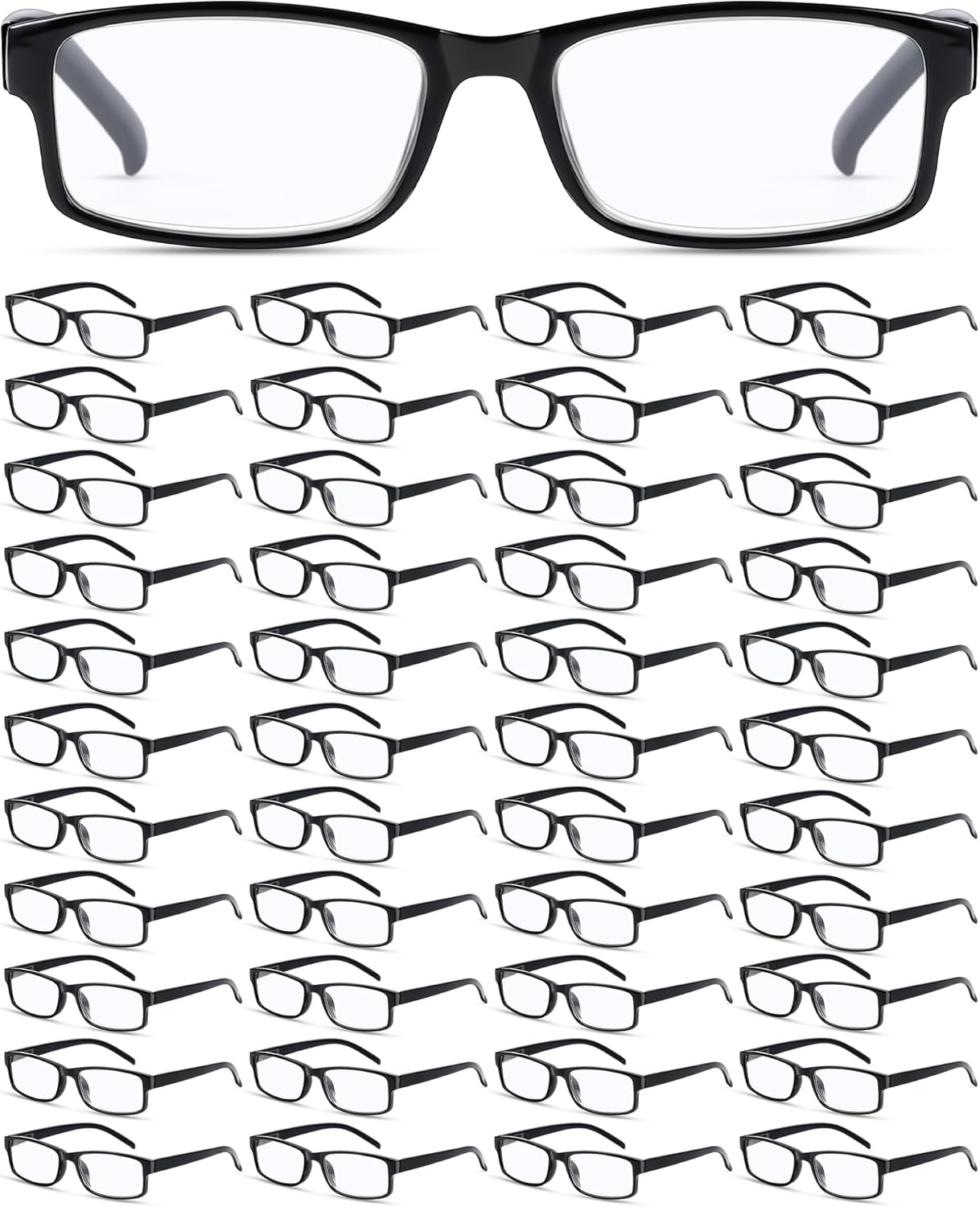 50 Pack Reading Glasses Bulk Frame Eyeglasses with Spring Hinge