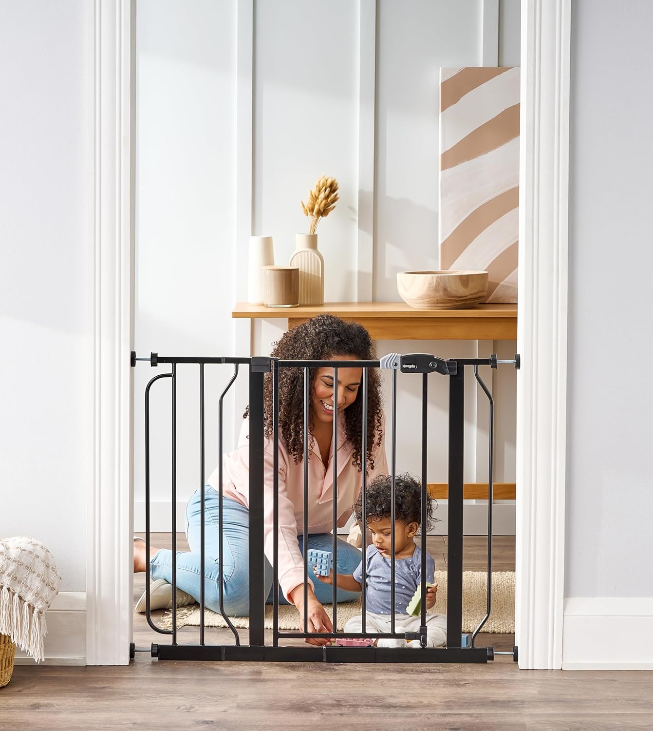 Regalo Easy Step Walk Thru Baby Gate for Extra Wide Openings