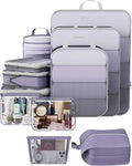 Compression Packing Cubes Set 11 Piece Travel Organizer - Space Saver