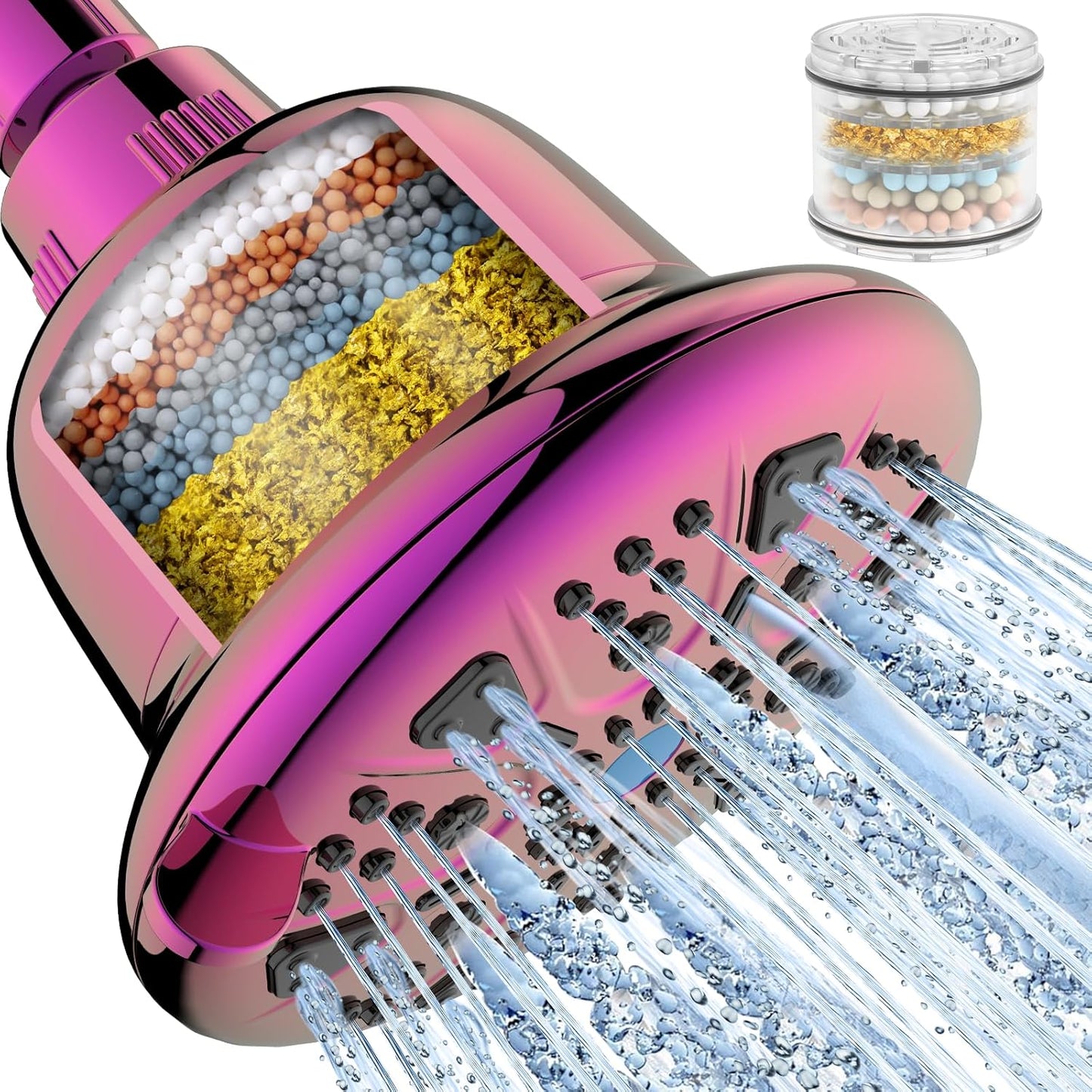 Filtered Shower Head with 7 Settings for Hard Water Solutions