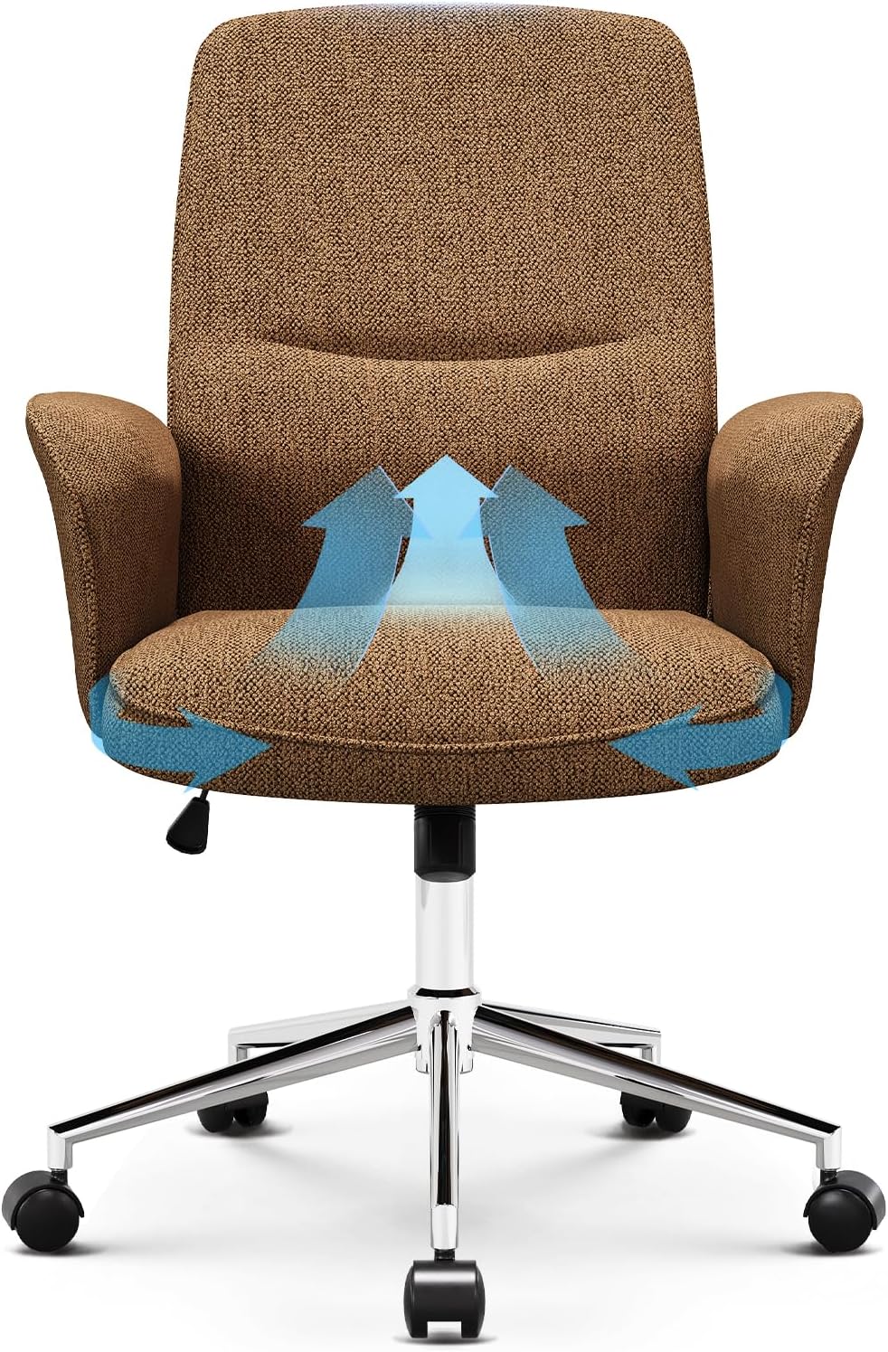 COLAMY Comfy Upholstered Swivel Chair