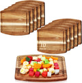 Acacia Wood Cutting Boards Bulk 10 Pack - Compact Engrave-Ready Plates