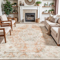 DEXI Area Rug 4x6 Washable Low Pile Vintage Traditional - Soft