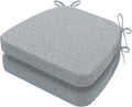 D-Shaped Chair Cushions for Dining, 2 Thick, Set of 2 Gray