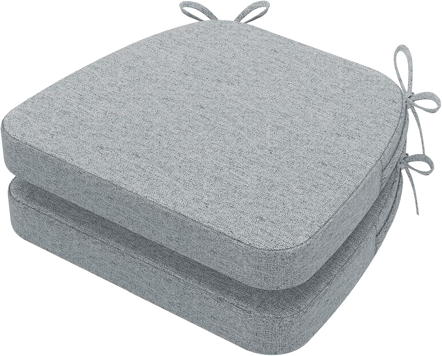 D-Shaped Chair Cushions for Dining, 2 Thick, Set of 2 Gray