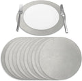 Morgan Faux Leather Round Placemats 12-Pack, 15in - Durable Table